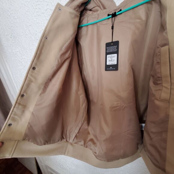 True Religion Buddha Logo Two Tone Varsity Letterman Jacket Men’s XL Leather NWT - Picture 10 of 16